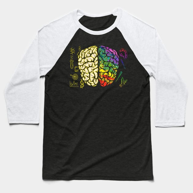 Left & Right Brain Baseball T-Shirt by Mila46